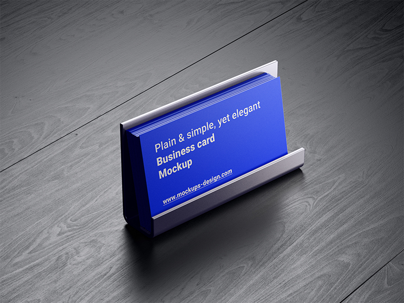 موکاپ کارت ویزیت روی استند سنگ مرمری